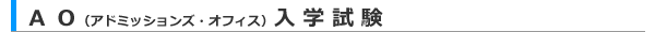 ＡＯ（ｱﾄﾞﾐｯｼｮﾝｽﾞ・ｵﾌｨｽ）入学試験